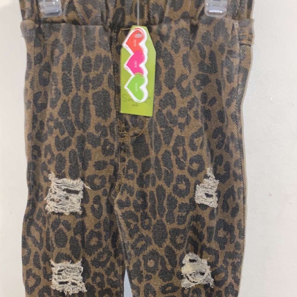 Cheetah Print Jean Bell Bottom